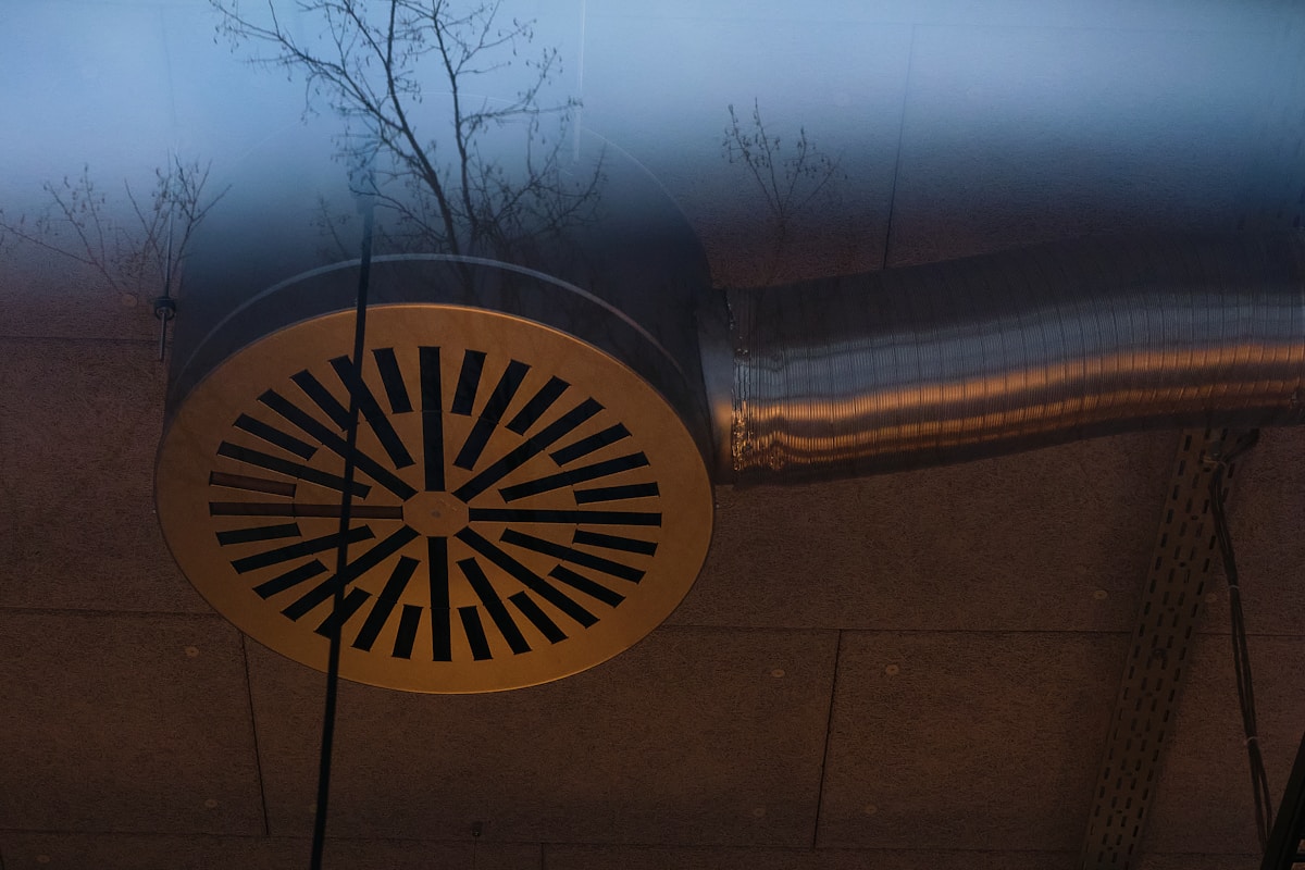 Industrial metal ventilation ductwork